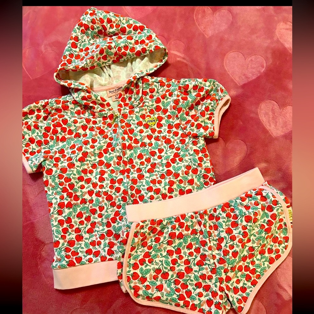 NEW Juicy Couture Kids 8/10 Strawberry Short set